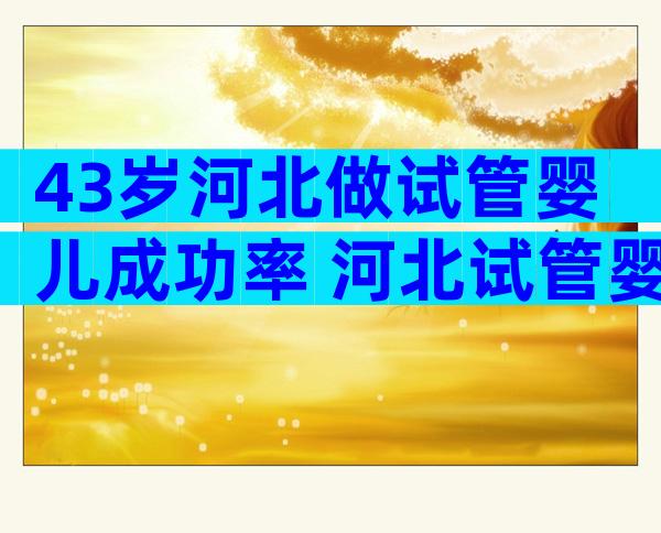 43岁河北做试管婴儿成功率 河北试管婴儿有补助吗